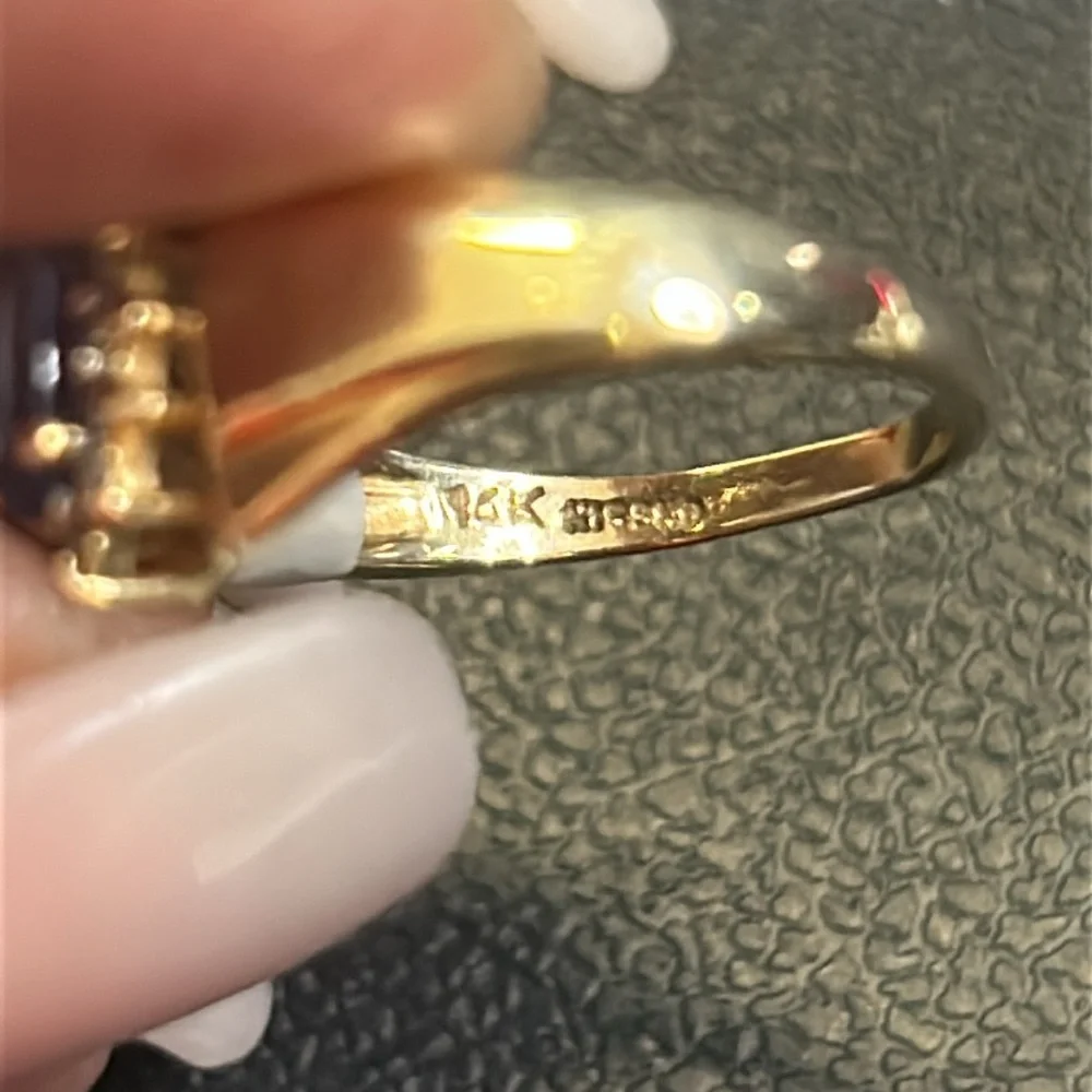 103876 14k Diamond and tanzanite ring - Picture 3 of 3